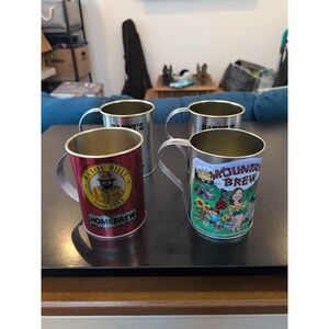 Metal Mug Lot (4) Bayou Billy Homebrew Mountain Brew Pappy's Old Fashioned